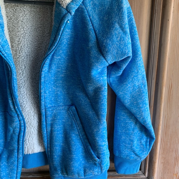 Real Love Turquoise Hoodie, fully lined size 10 - Picture 2 of 5